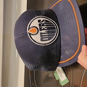 Edmonton Oilers Retro 90s Navy Blue Mesh Cap Made In USA